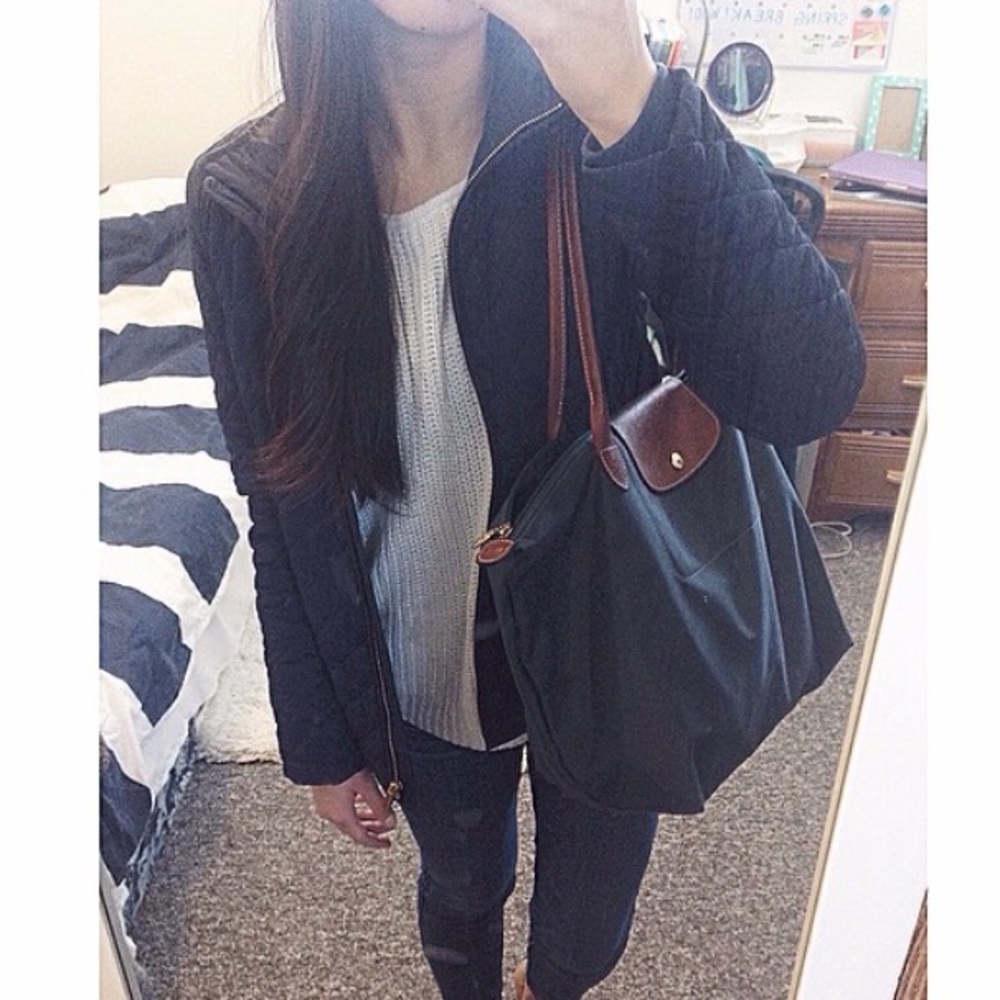 Quilted navy blue jacket